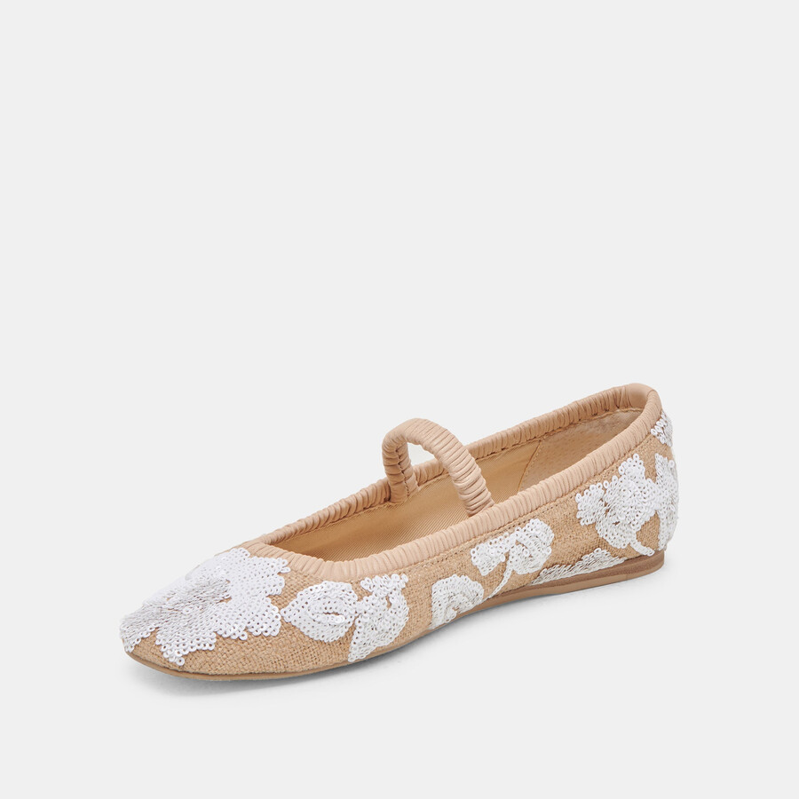 rhodie ballerinas naturfarben mehrfarbig mit pailletten
