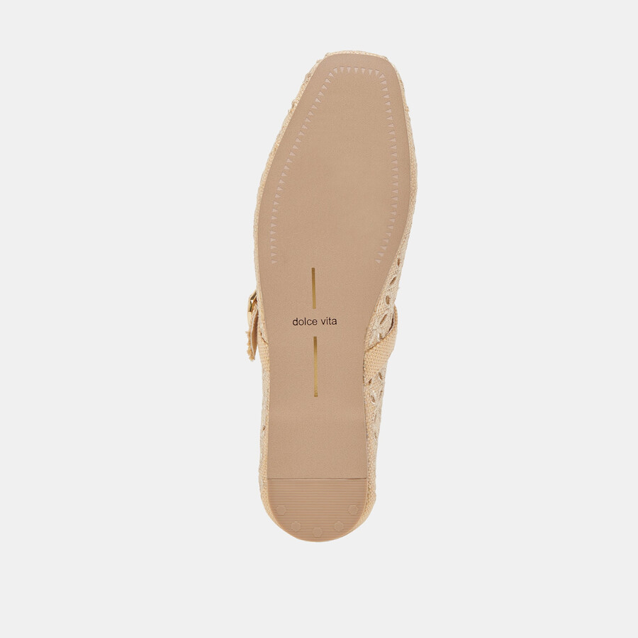 rodni ballerinas mit Ösenperforation hellnaturfarben gewebt aus raffia