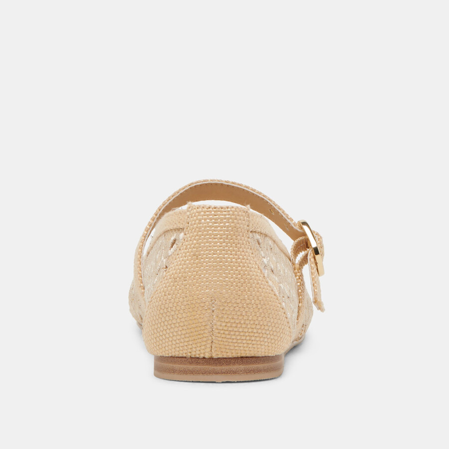 rodni ballerinas mit Ösenperforation hellnaturfarben gewebt aus raffia