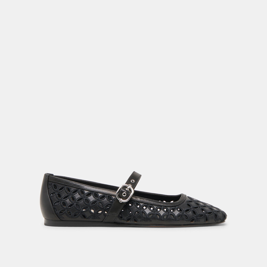 rodni ballerinas mit Ösen schwarzes leder