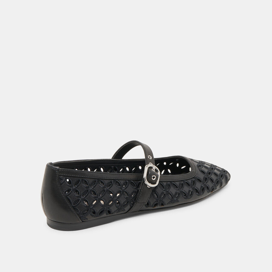 rodni ballerinas mit Ösen schwarzes leder