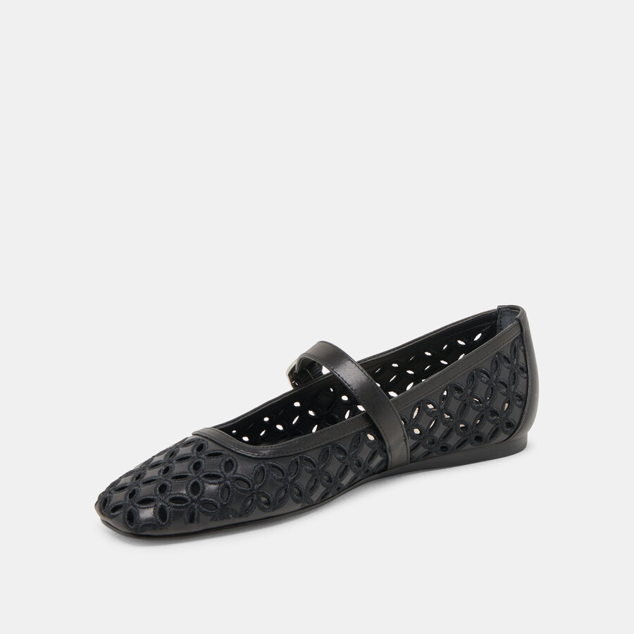 rodni ballerinas mit Ösen schwarzes leder