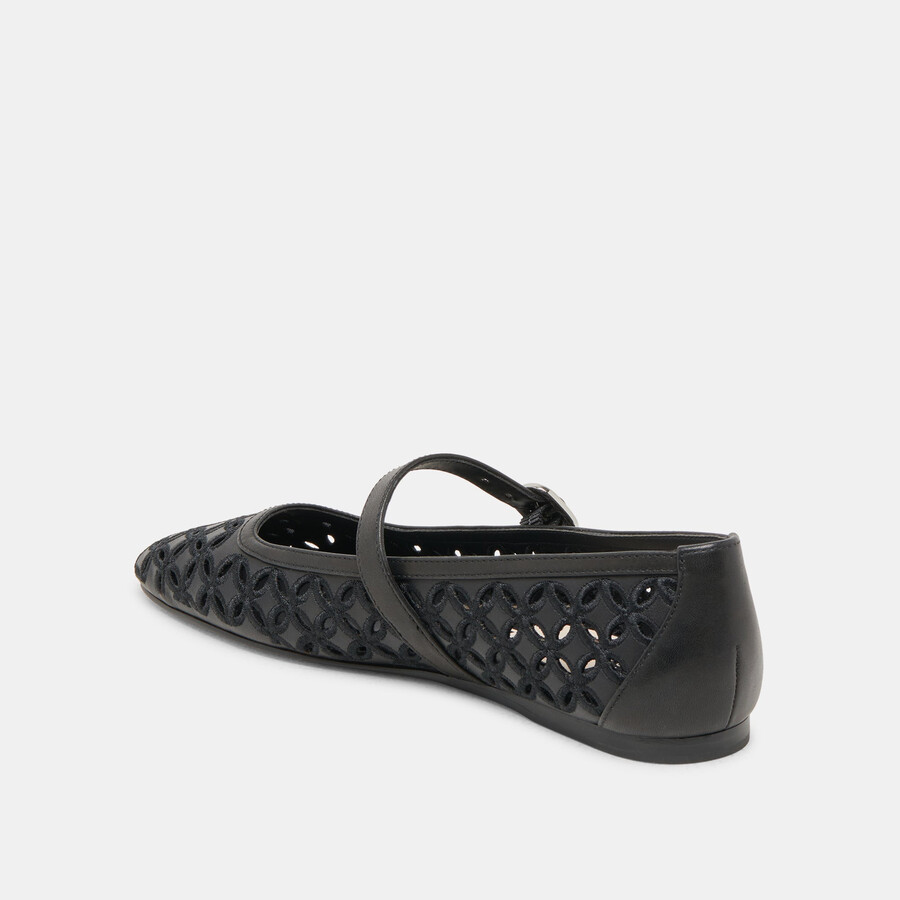 rodni ballerinas mit Ösen schwarzes leder