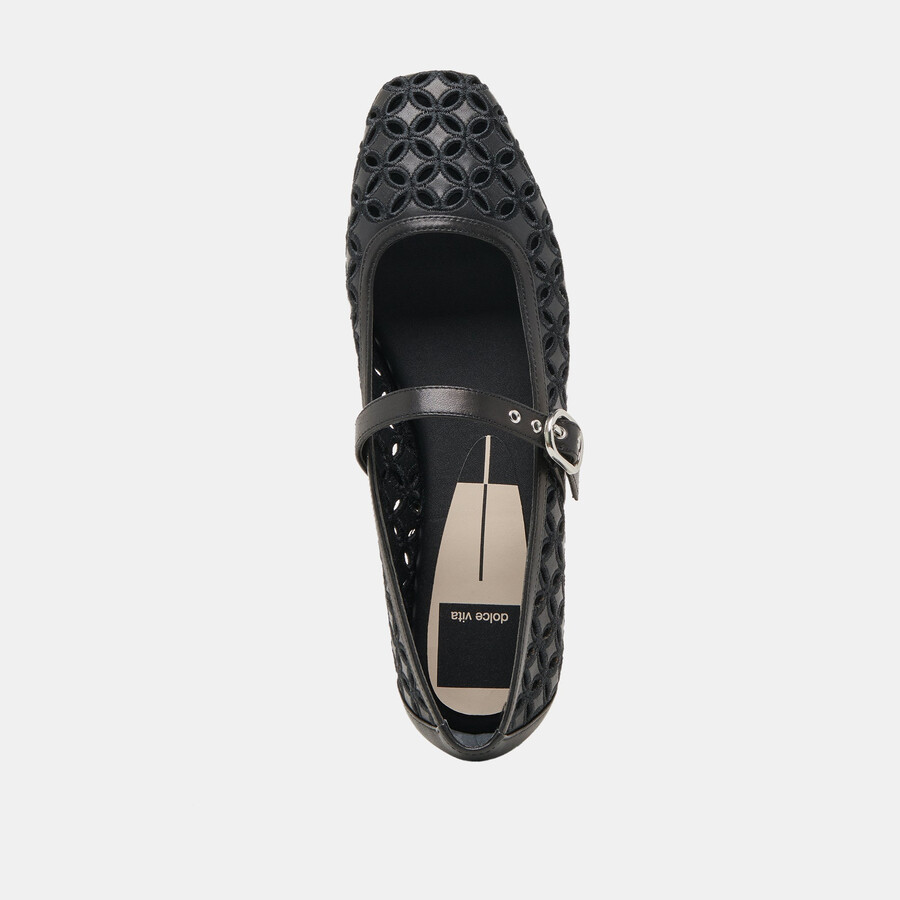rodni ballerinas mit Ösen schwarzes leder