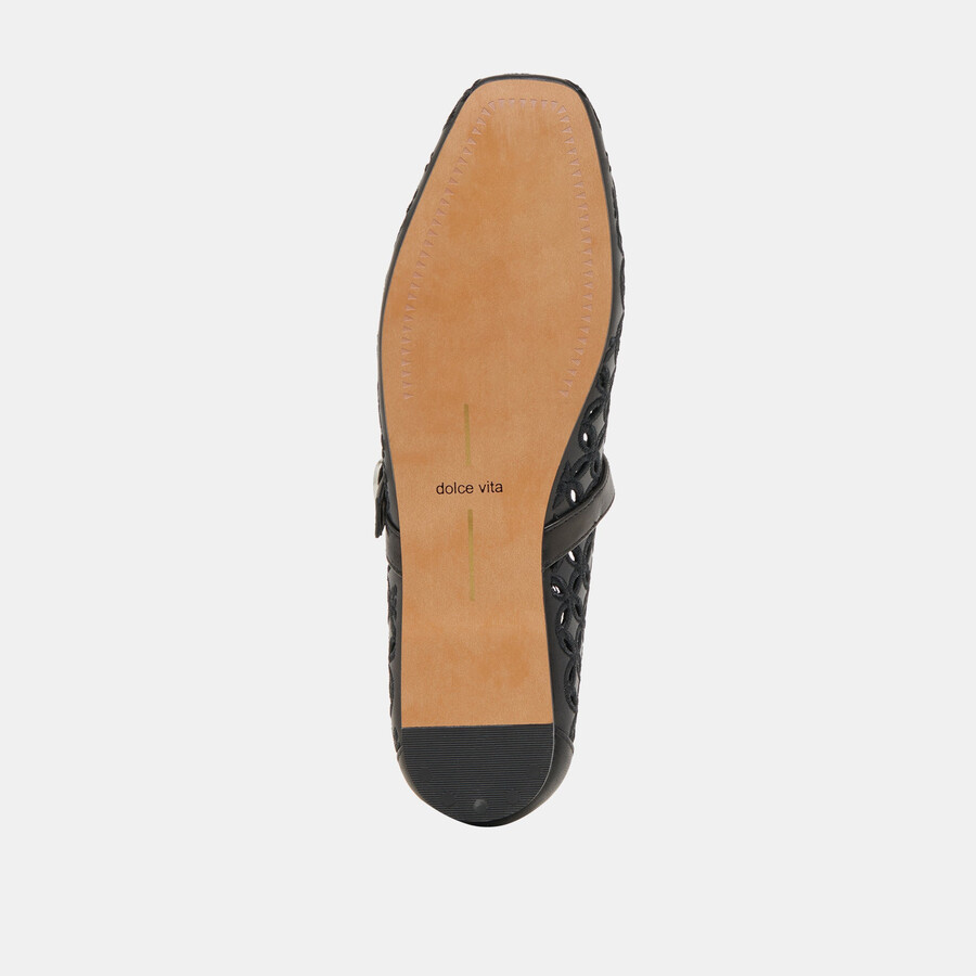 rodni ballerinas mit Ösen schwarzes leder