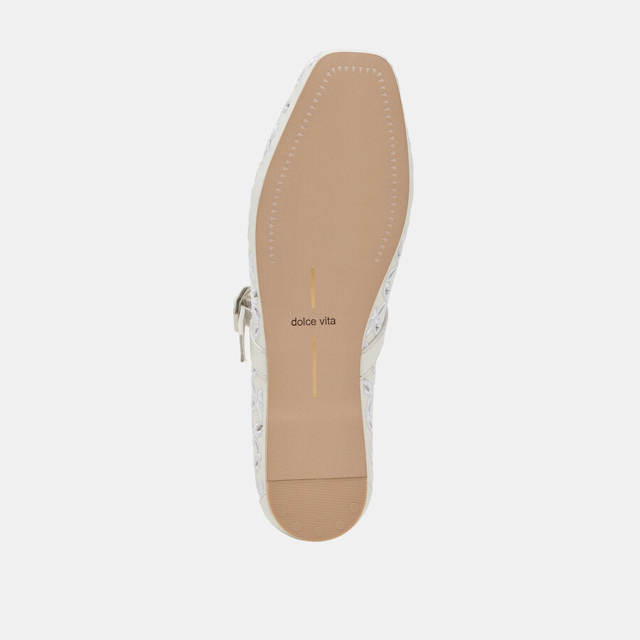 rodni ballerinas mit Ösenperforation echtes weiß leder