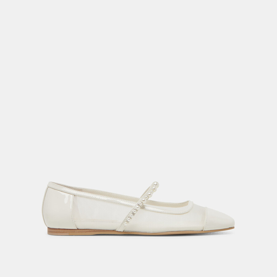 rollin pearl ballerinas weißes mesh