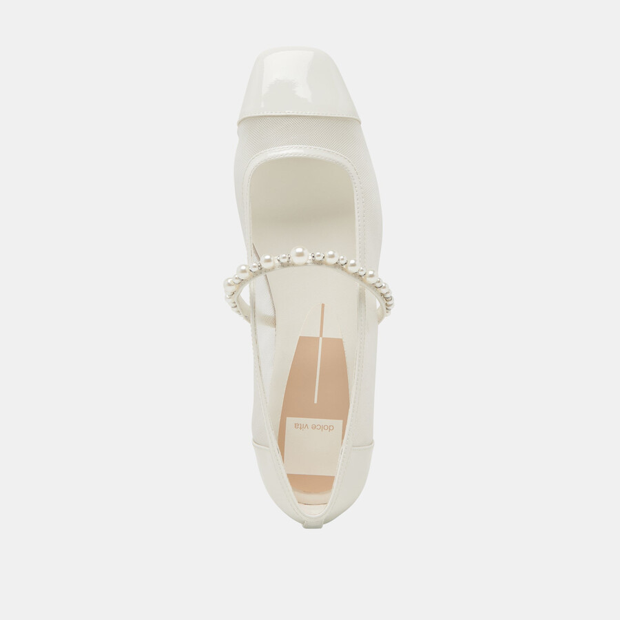 rollin pearl ballerinas weißes mesh