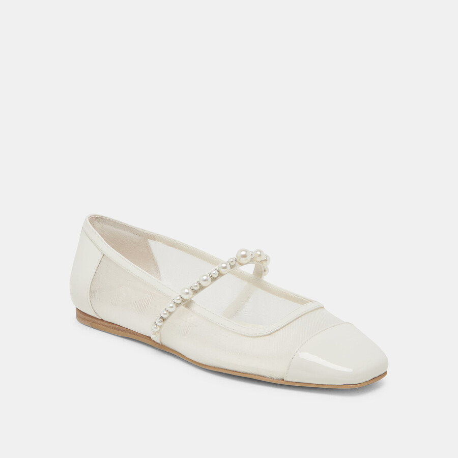 rollin pearl ballerinas weißes mesh