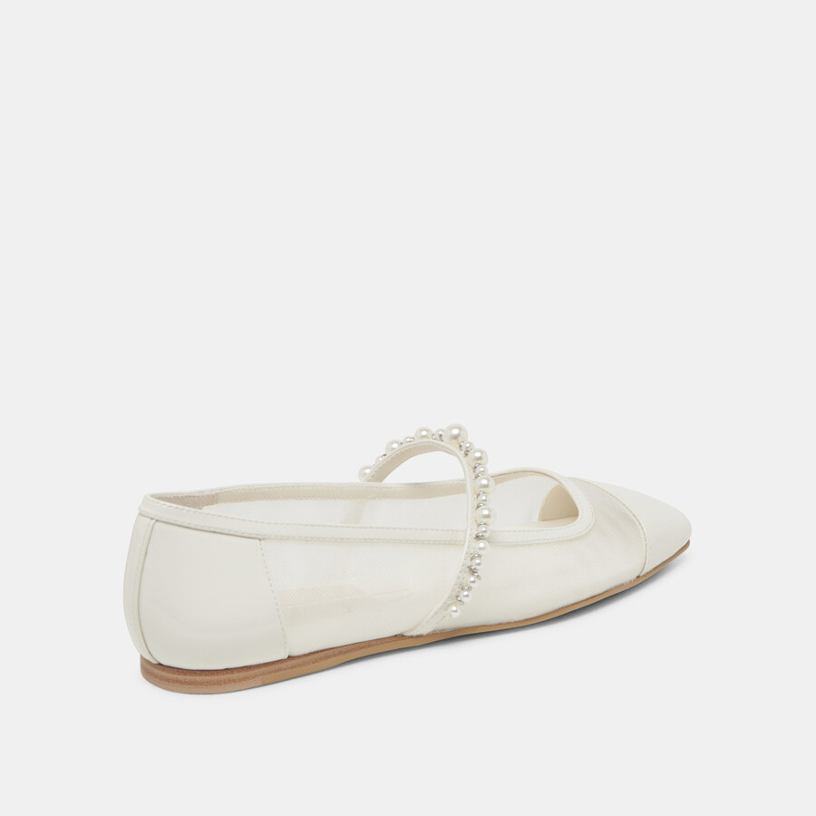 rollin pearl ballerinas weißes mesh