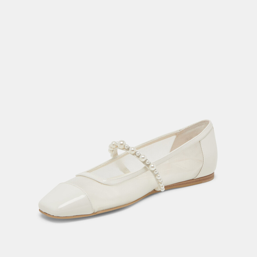 rollin pearl ballerinas weißes mesh