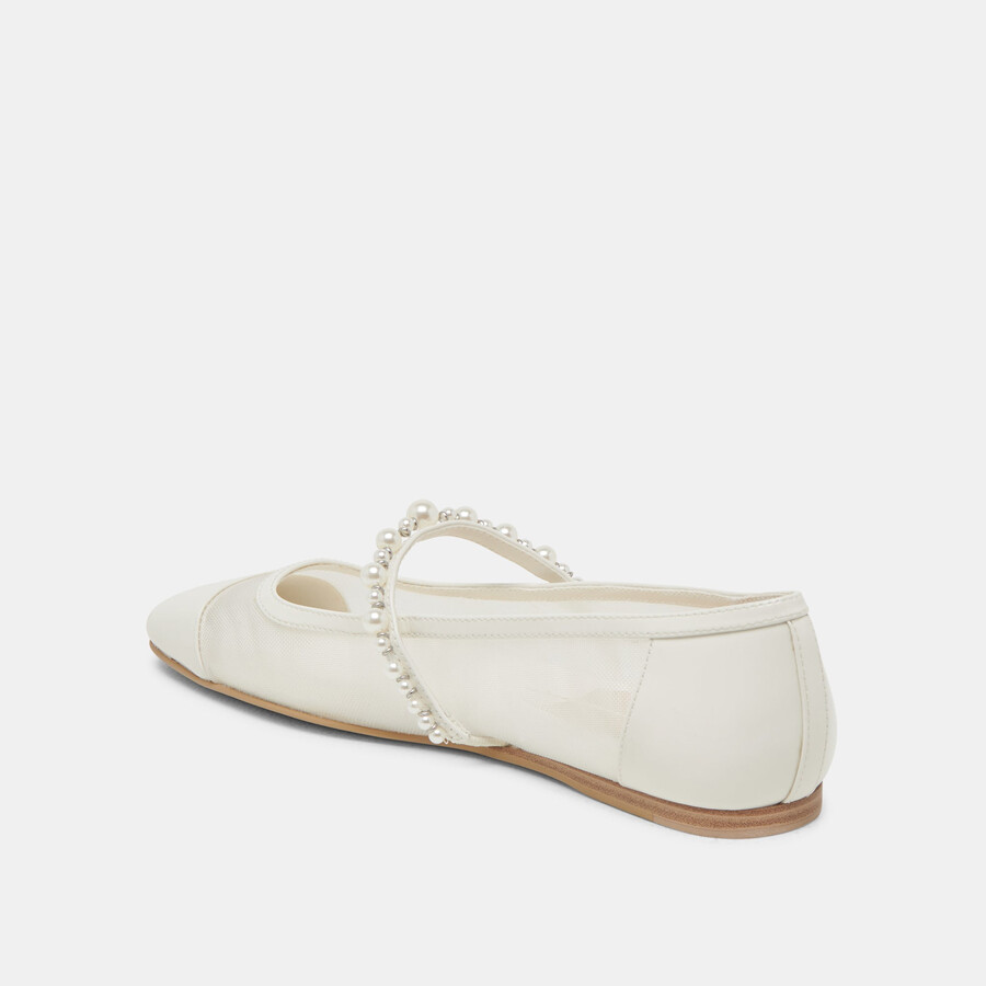 rollin pearl ballerinas weißes mesh
