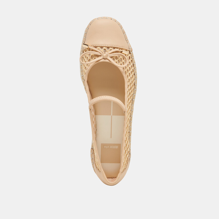 cambre ballerinas hell natur gewebtes netzgewebe