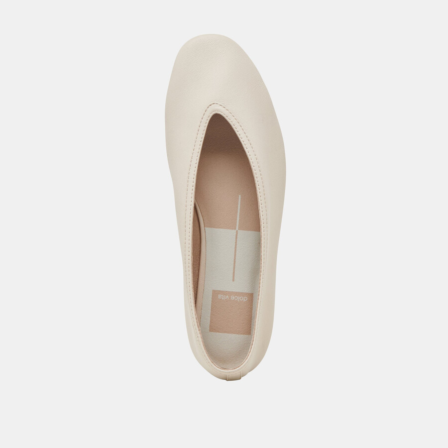braidy ballerinas aus elfenbeinfarbenem leder