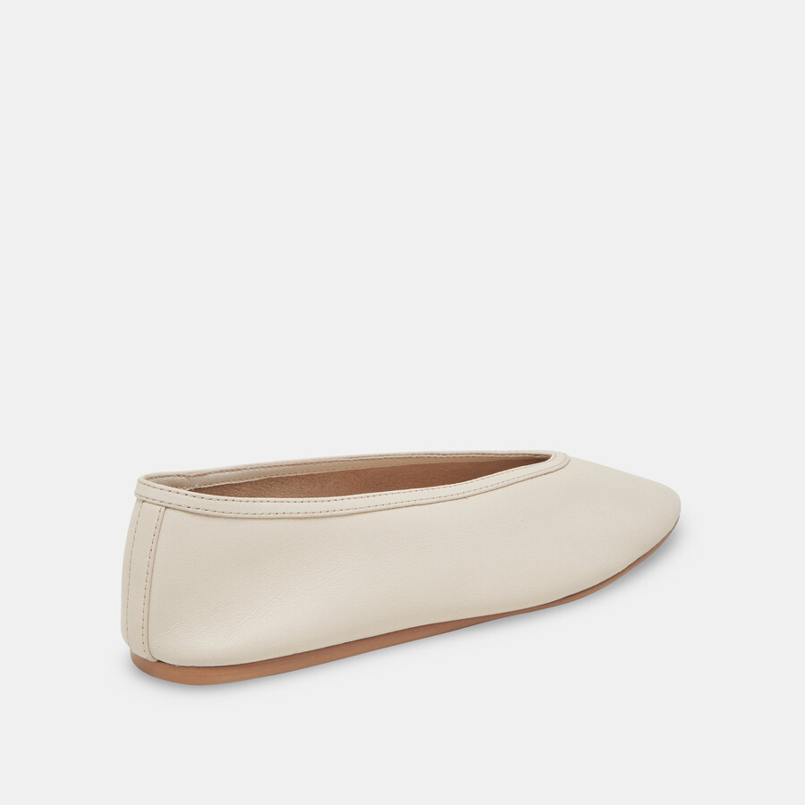 braidy ballerinas aus elfenbeinfarbenem leder