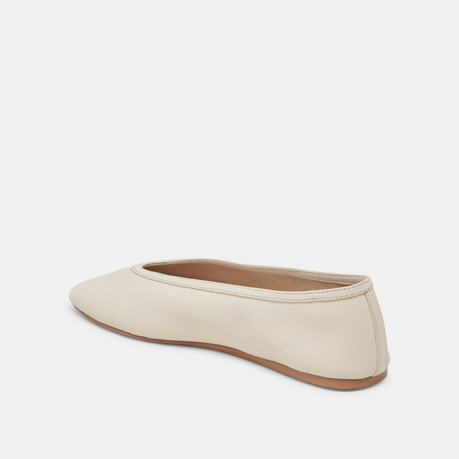 braidy ballerinas aus elfenbeinfarbenem leder