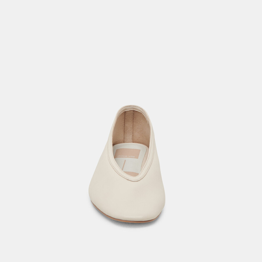 braidy ballerinas aus elfenbeinfarbenem leder