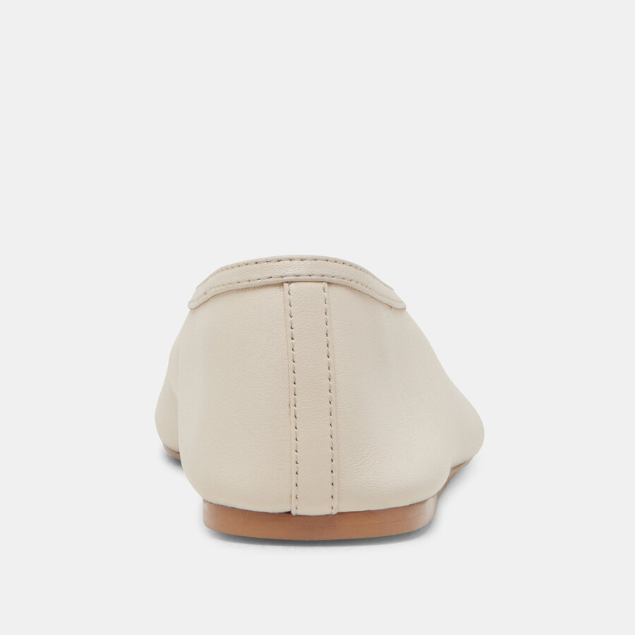 braidy ballerinas aus elfenbeinfarbenem leder