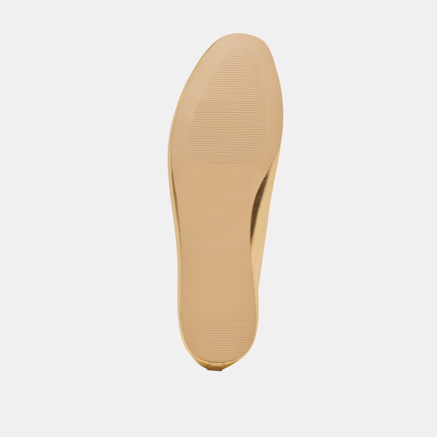 geflochtene ballerinas aus goldfarbenem metallic-leder