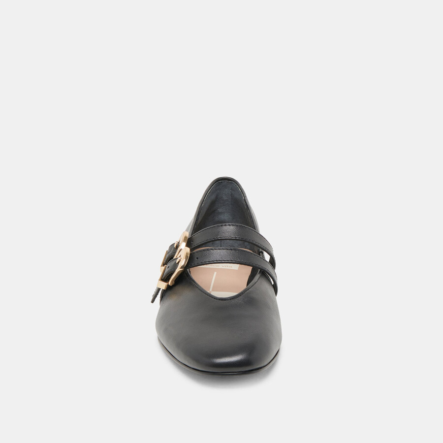 baylee ballerinas aus schwarzem leder