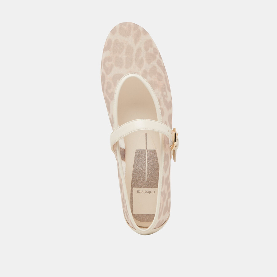 roslyn ballerinas weiß mit leopardenmuster