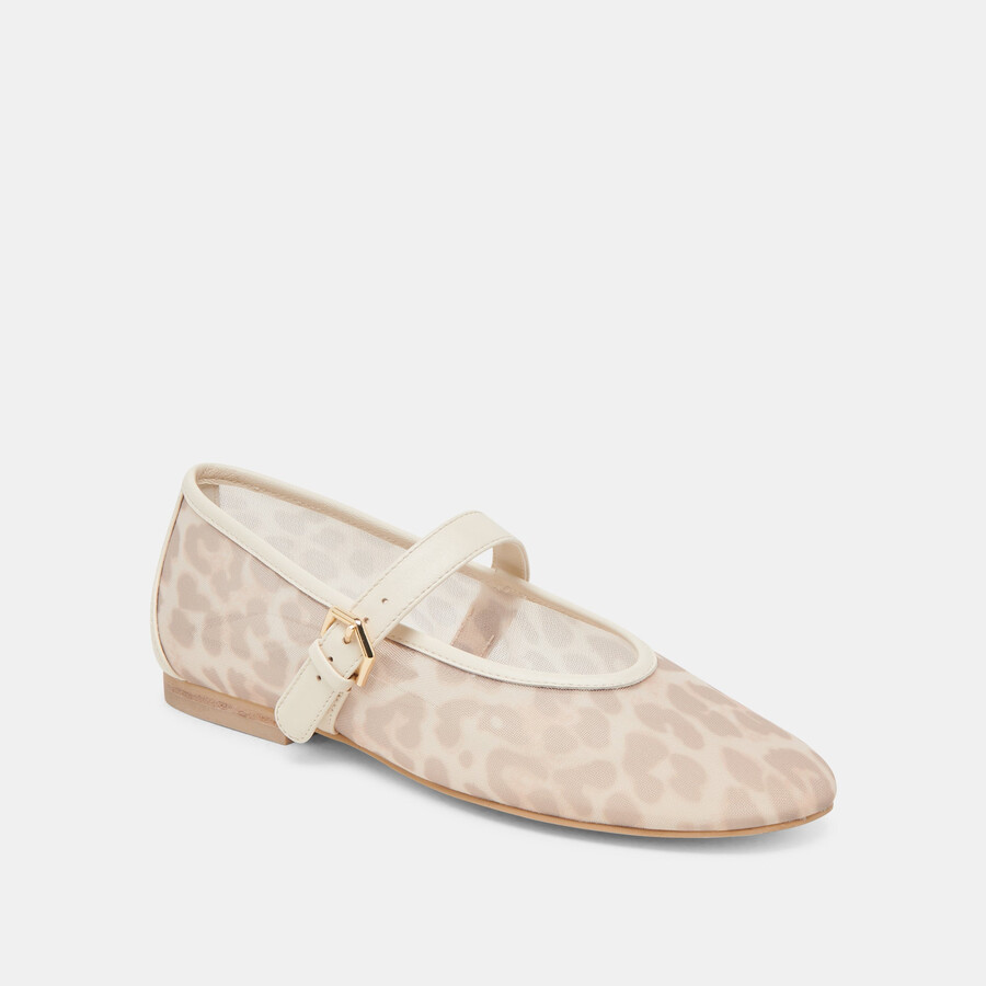 roslyn ballerinas weiß mit leopardenmuster