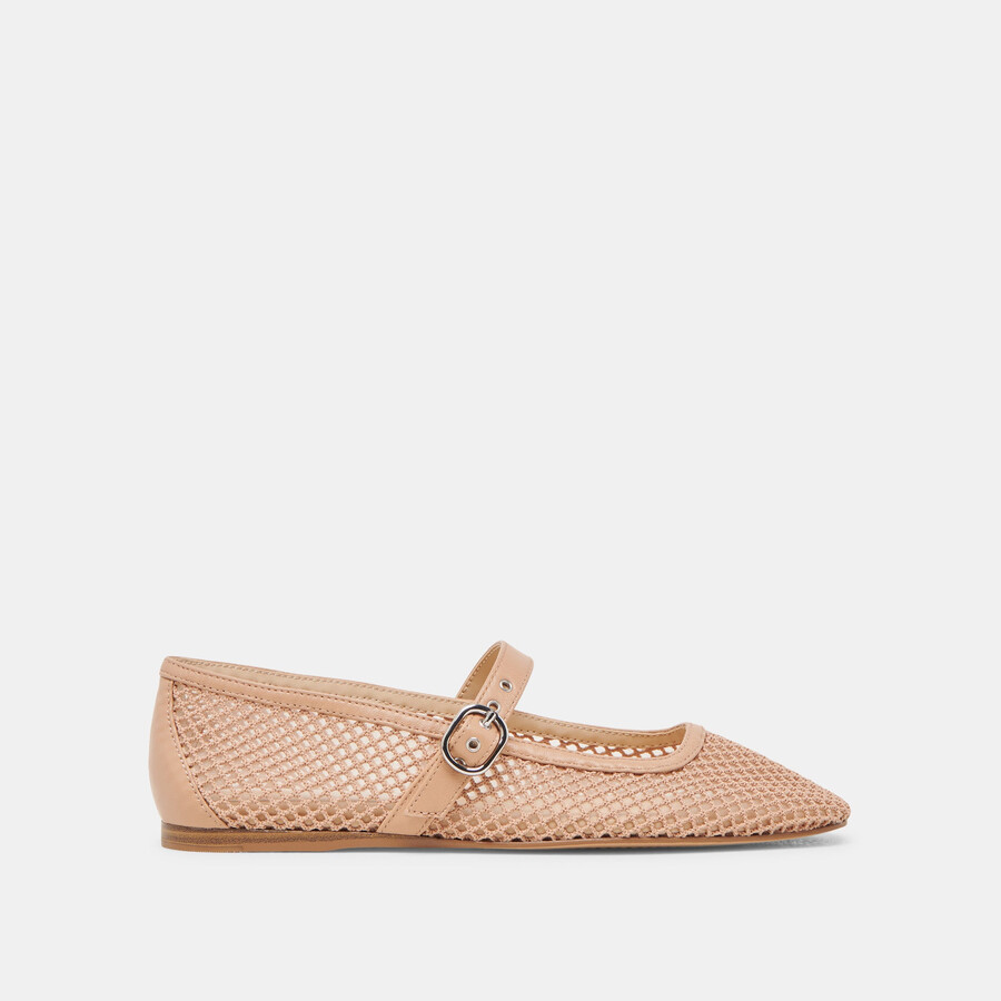 rodni mesh ballerinas hellbraun gewebtes netzgewebe