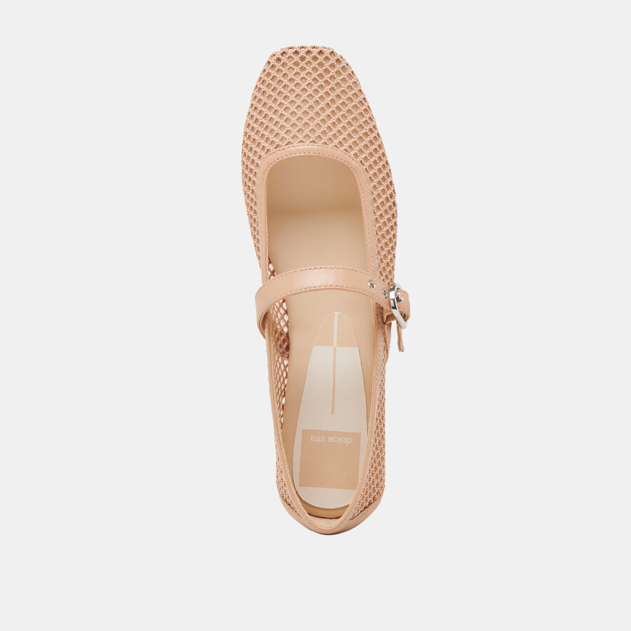 rodni mesh ballerinas hellbraun gewebtes netzgewebe