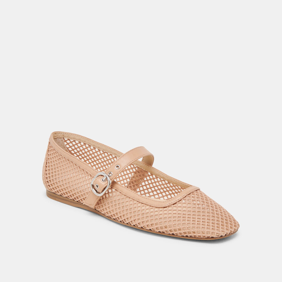 rodni mesh ballerinas hellbraun gewebtes netzgewebe