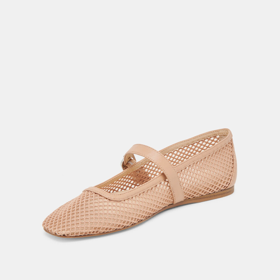 rodni mesh ballerinas hellbraun gewebtes netzgewebe