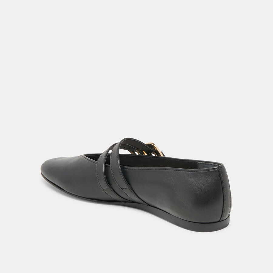 baylee weite ballerinas aus schwarzem leder