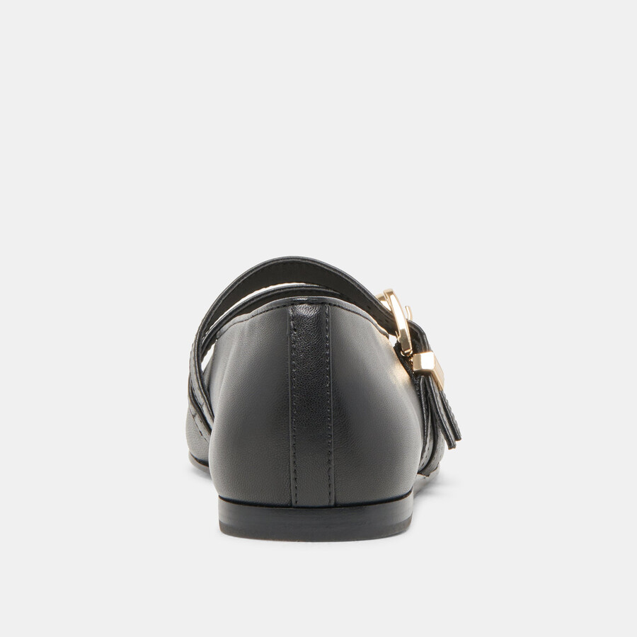 baylee weite ballerinas aus schwarzem leder