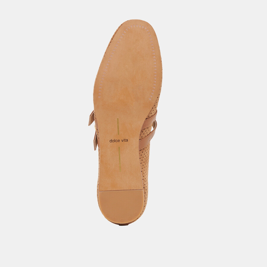 baylee wide ballerinas aus perforiertem wildleder in pekannuss