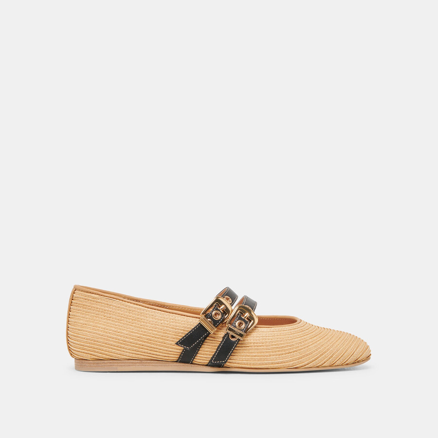 baylee weite ballerinas aus naturraffia