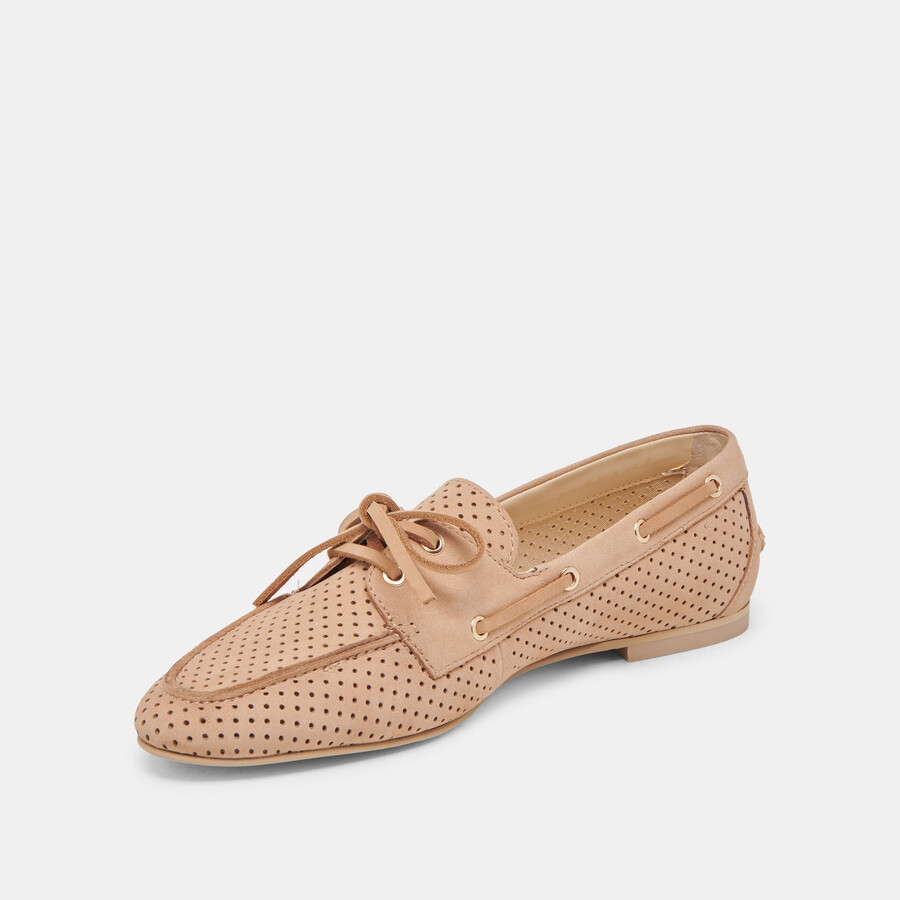 lakin loafers aus perforiertem nubuk-bambus