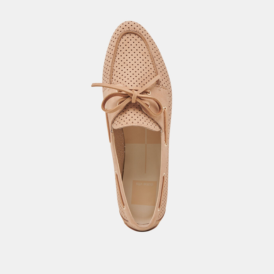 lakin loafers aus perforiertem nubuk-bambus