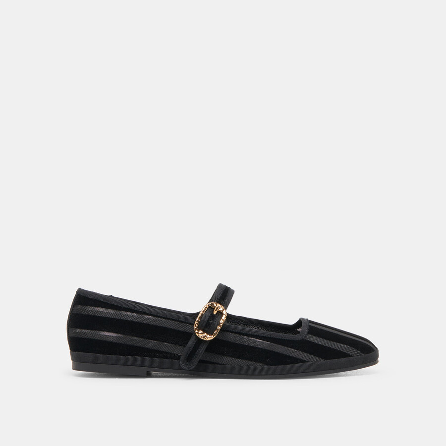 tameka ballerinas schwarz gestreift mesh