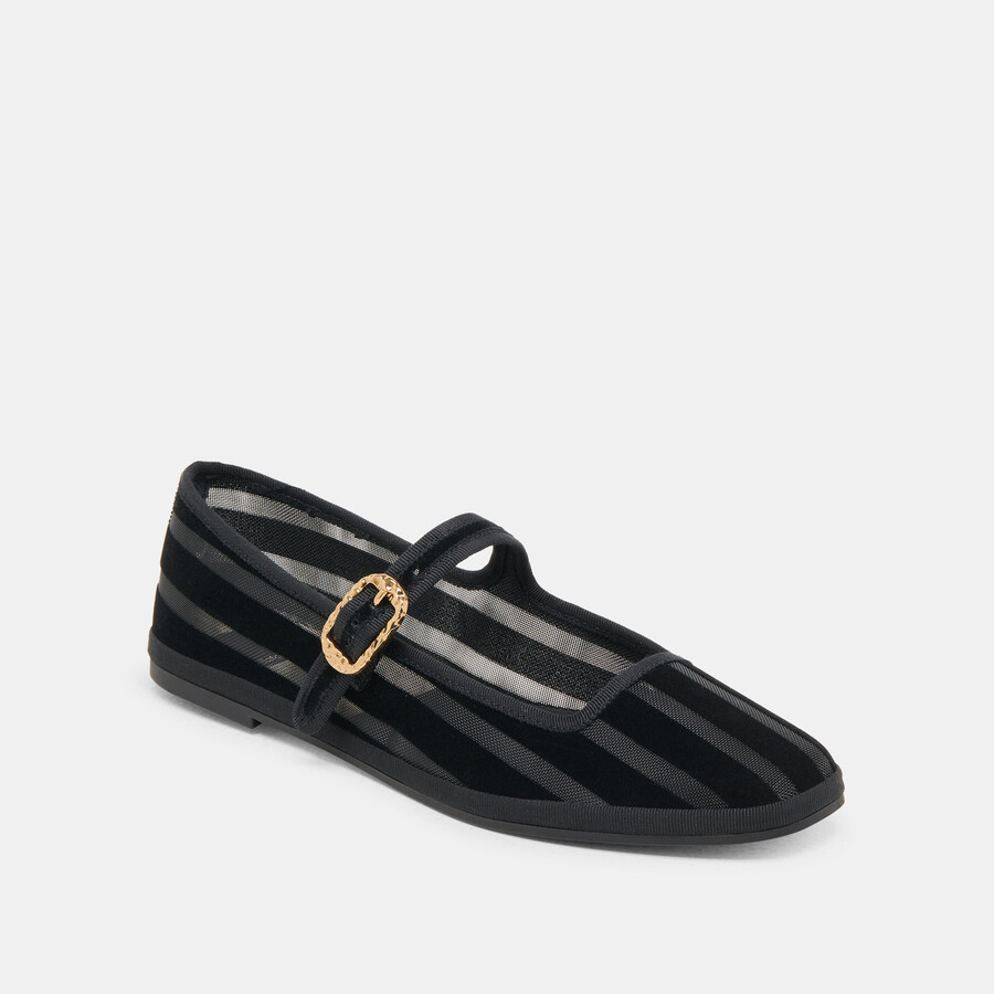 tameka ballerinas schwarz gestreift mesh