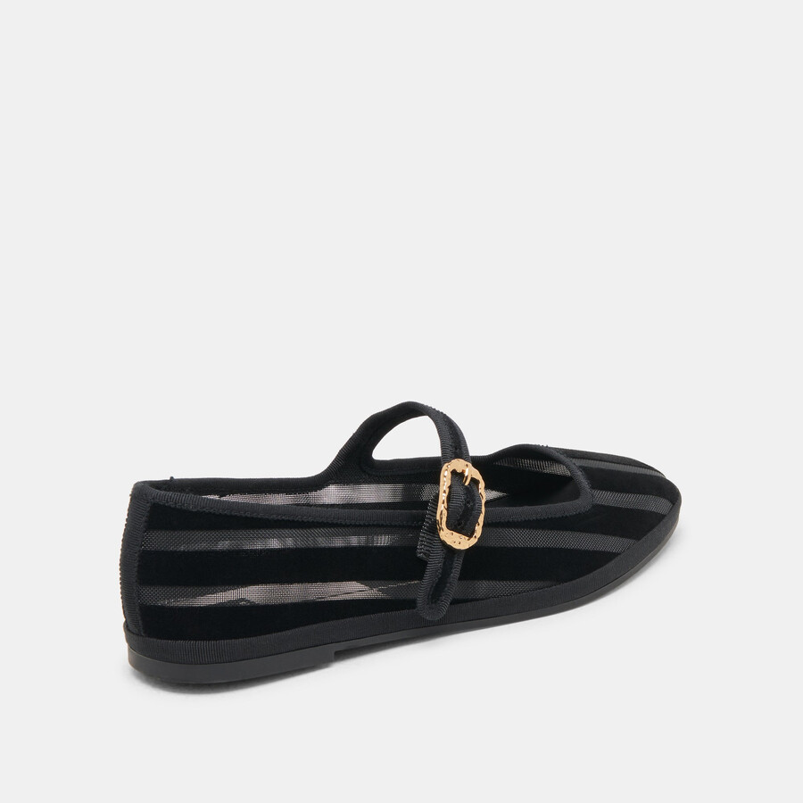 tameka ballerinas schwarz gestreift mesh