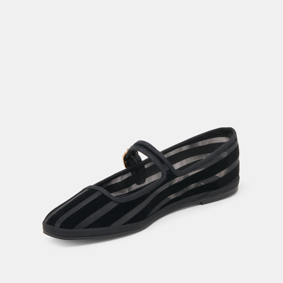 tameka ballerinas schwarz gestreift mesh