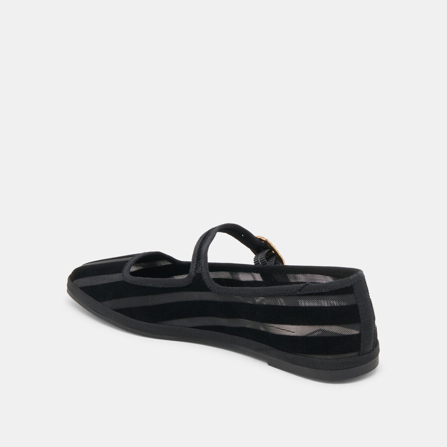 tameka ballerinas schwarz gestreift mesh