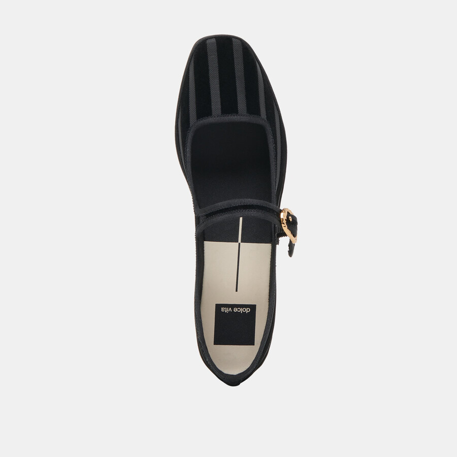 tameka ballerinas schwarz gestreift mesh