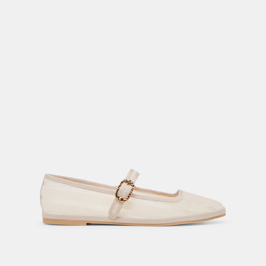 tameka ballerinas mit knochenstreifen und mesh-einsatz