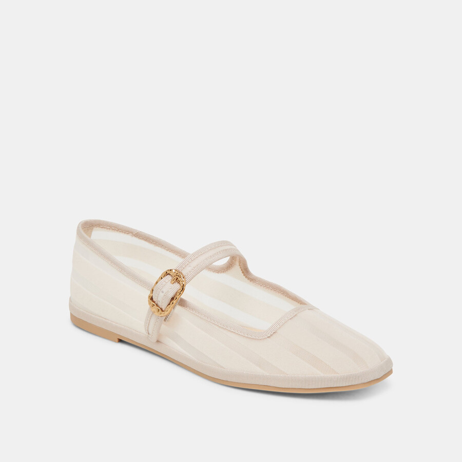 tameka ballerinas mit knochenstreifen und mesh-einsatz