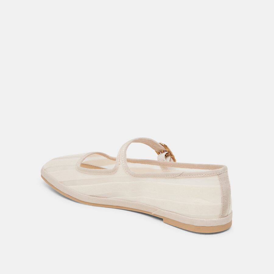 tameka ballerinas mit knochenstreifen und mesh-einsatz
