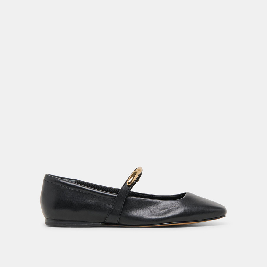 radya ballerinas aus schwarzem leder