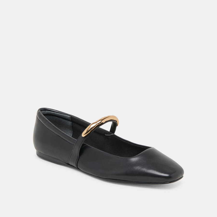 radya ballerinas aus schwarzem leder