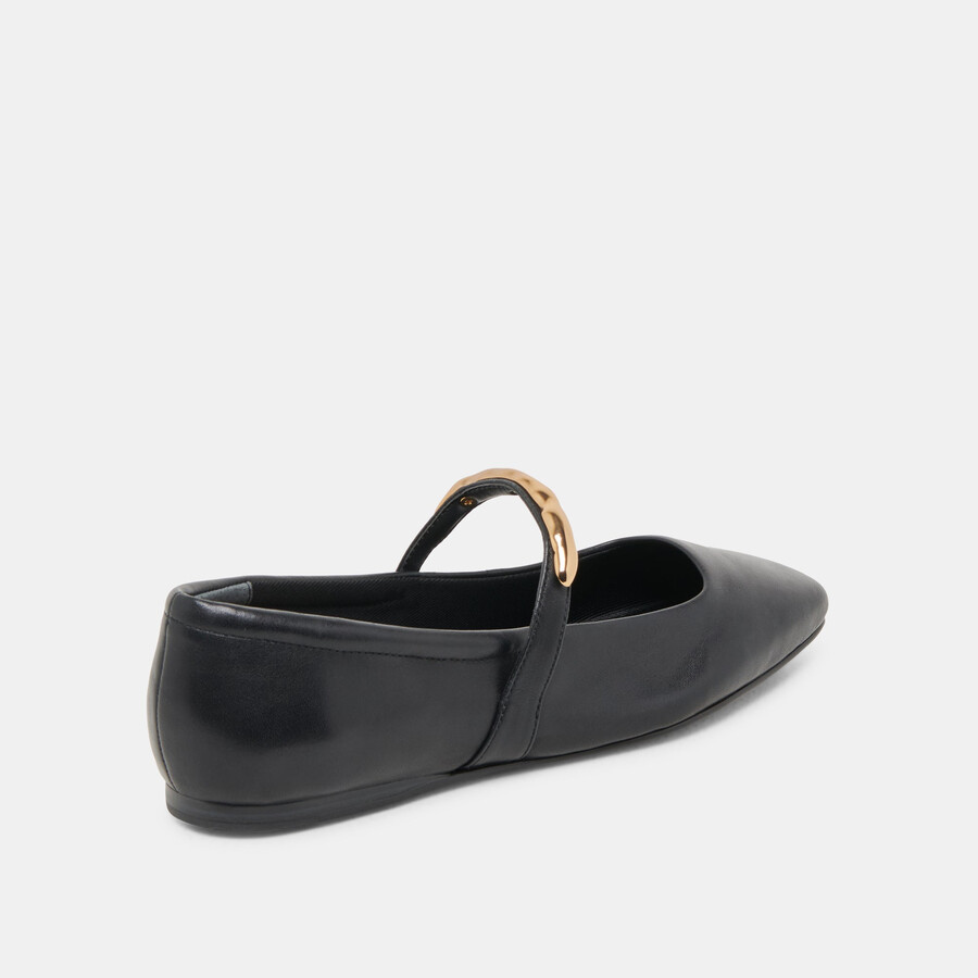 radya ballerinas aus schwarzem leder