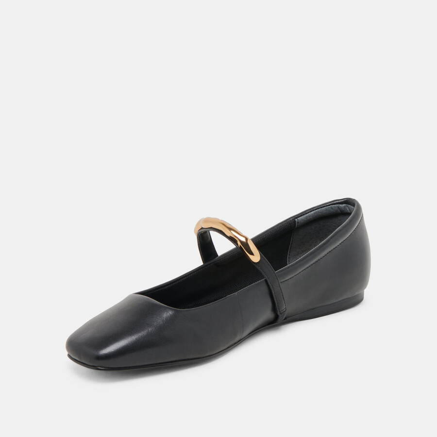radya ballerinas aus schwarzem leder