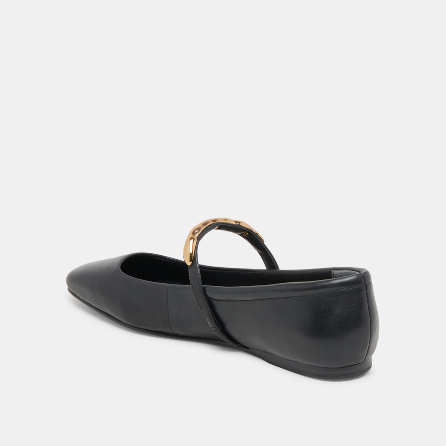 radya ballerinas aus schwarzem leder